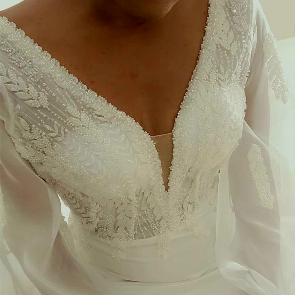 Short custom bridal dress white